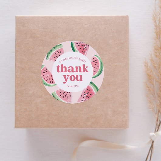 Watermelon Birthday Runder Aufkleber