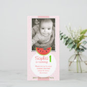 Watermelon Bite Birthday Einladung Ankündigung (Stehend Vorderseite)