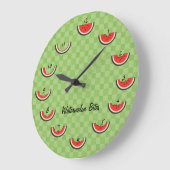 Watermelon Bites Clock Große Wanduhr (Winkel)