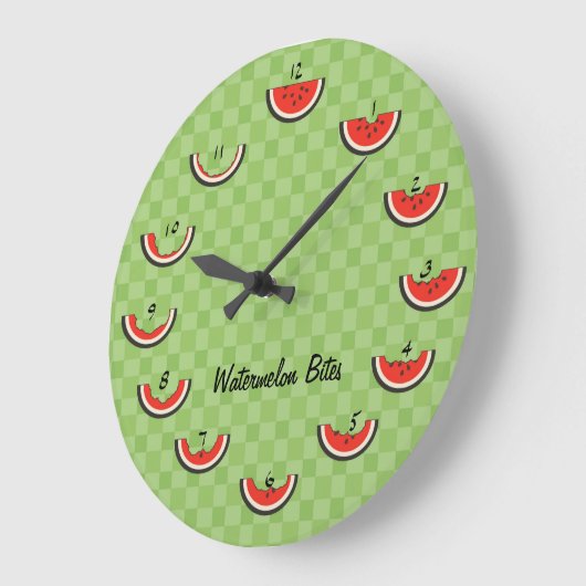 Watermelon Bites Clock Große Wanduhr (Winkel)