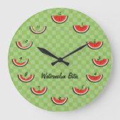 Watermelon Bites Clock Große Wanduhr (Vorderseite)