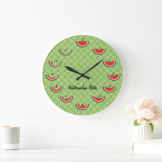 Watermelon Bites Clock Große Wanduhr (Zuhause)
