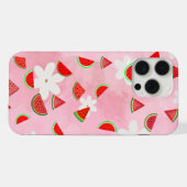 Watermelon Bloom - Fun Summer Floral Pattern" iPhone Hülle (Rückseite (Horizontal))