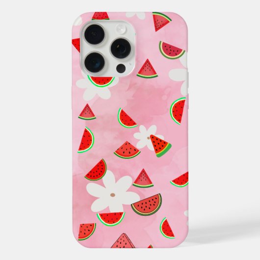 Watermelon Bloom - Fun Summer Floral Pattern" iPhone Hülle (Rückseite)