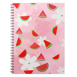 Watermelon Bloom - Fun Summer Floral Pattern" Notizblock