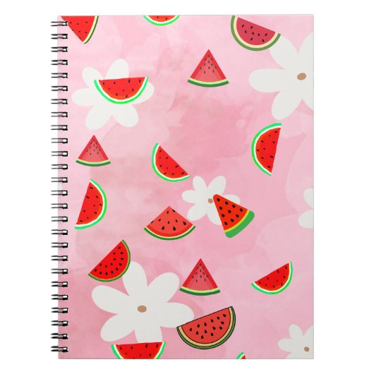 Watermelon Bloom - Fun Summer Floral Pattern" Notizblock (Vorderseite)
