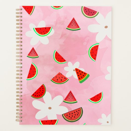 Watermelon Bloom - Fun Summer Floral Pattern" Planer (Vorderseite)
