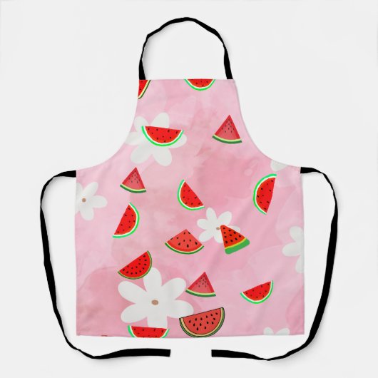"Watermelon Bloom - Fun Summer Floral Pattern" Schürze (Vorderseite)