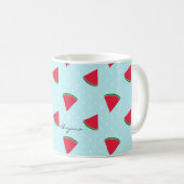 Watermelon Blue Fun Sommer Personalisierter Kaffee Kaffeetasse (VorderseiteRechts)