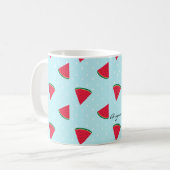Watermelon Blue Fun Sommer Personalisierter Kaffee Kaffeetasse (Vorderseite Links)