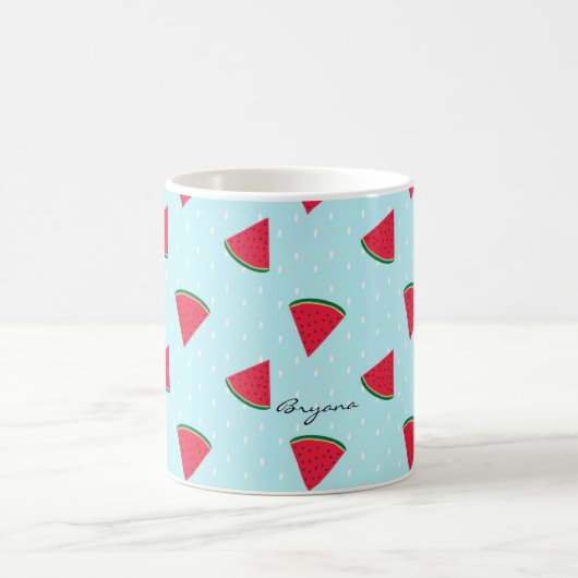 Watermelon Blue Fun Sommer Personalisierter Kaffee Kaffeetasse (Mittel)