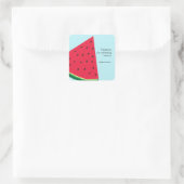 Watermelon Blue Fun Sommerzeit Gastgeschenk Quadratischer Aufkleber (Tasche)