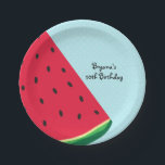 Watermelon Blue Fun Sommerzeit Geburtstagsparty Pappteller<br><div class="desc">Watermelon Blue Fun Sommerzeit Geburtstagsparty Teller. Anpassen mit jedem Text. Matching-Elemente sind verfügbar.</div>
