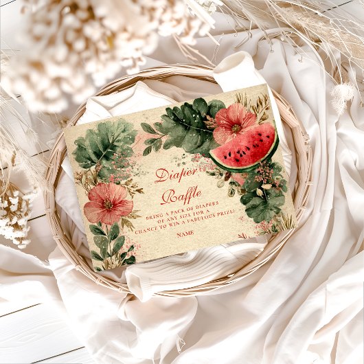 Watermelon Botanical Garden Diapper Raffle  Begleitkarte