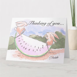 Watermelon Bunnies Denken Sie an Ihre Karte