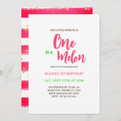 Watermelon Butterflies Girl 1. Geburtstag Einladung (Vorne/Hinten)