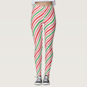 Watermelon Candy Cane Muster Leggings (Vorderseite)