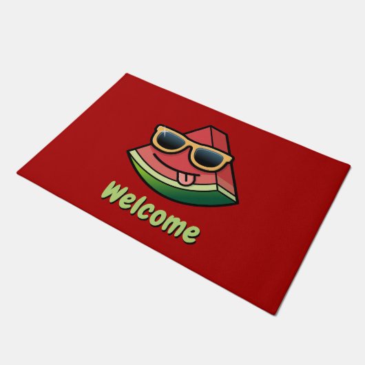 Watermelon Cartoon Doormat Fußmatte (Schrägansicht)