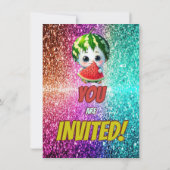 Watermelon Cartoon Geburtstag einladen Kinder Einladung (Rückseite)