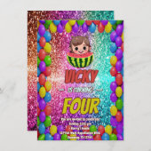 Watermelon Cartoon Geburtstag einladen Kinder Einladung (Vorne/Hinten)