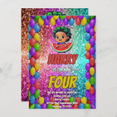 Watermelon Cartoon Geburtstag einladen Kinder Einladung (Vorne/Hinten)