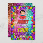 Watermelon Cartoon Geburtstag einladen Kinder Einladung (Vorne/Hinten)