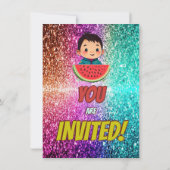 Watermelon Cartoon Geburtstag einladen Kinder Einladung (Rückseite)