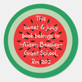 Watermelon Cartoon Kunst, Dichtung und Musik Runder Aufkleber