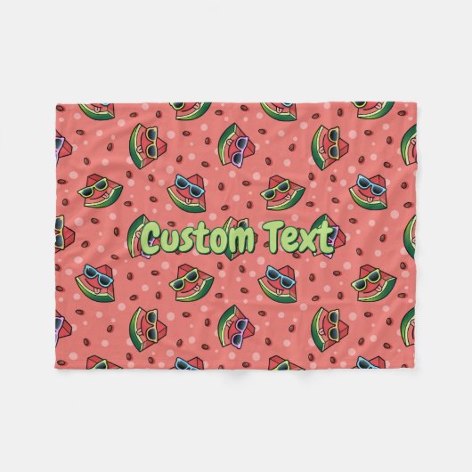 Watermelon Cartoon Pattern Fleece Blankon (Vorderseite (Horizontal))