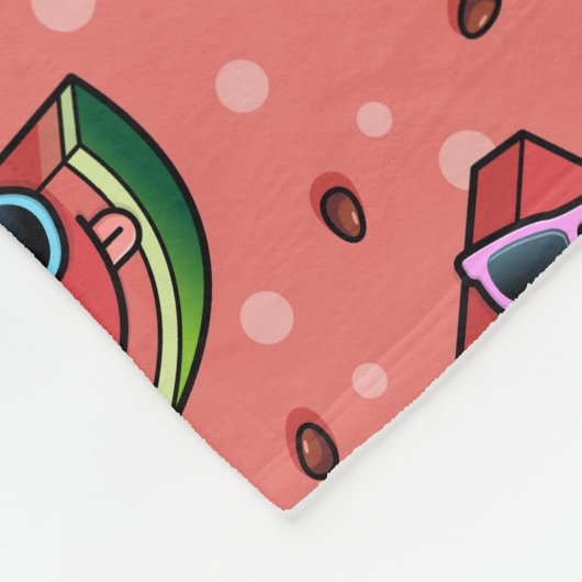 Watermelon Cartoon Pattern Fleece Blankon (Ecke)