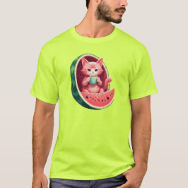 Watermelon Cat Coffee Break T-Shirt