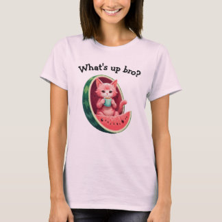 Watermelon Cat Coffee Break T-Shirt