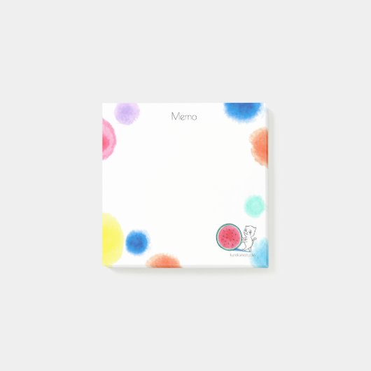 Watermelon Cat Post It Post-it Klebezettel (Vorderseite)