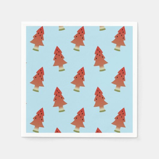 Watermelon Christmas Tree Pattern Summer Party Serviette (Vorderseite)