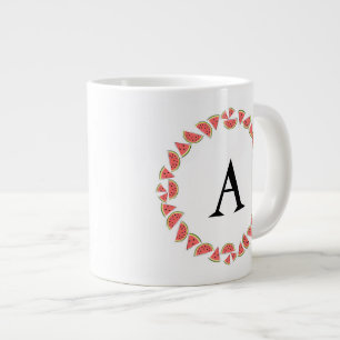 Watermelon Circle Monogram Jumbo-Tasse