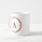 Watermelon Circle Monogram Kaffeetasse (Vorderseite Links)