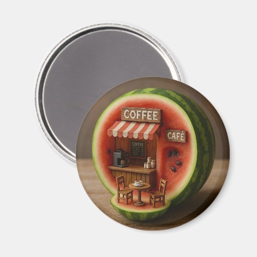 Watermelon Coffee Magnet (Vorderseite/Rückseite)