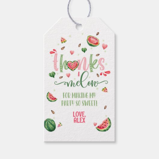 Watermelon Dank an Melon Favor Tag Geschenkanhänger (Vorderseite)