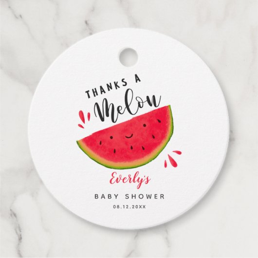 Watermelon dank Melon Summer Baby Dusche Geschenkanhänger (Vorderseite)