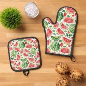 Watermelon Design Ofenhandschuh & Topflappen-Set (Oben Unten)