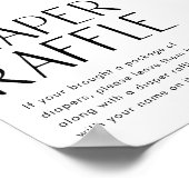 Watermelon Diaper Raffle Sign Poster (Ecke)