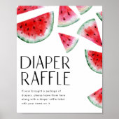 Watermelon Diaper Raffle Sign Poster (Vorne)