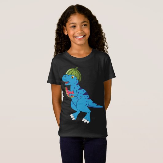 Watermelon Dinosaur T Rex Sommer Frische Pasta mac T-Shirt (Vorne ganz)
