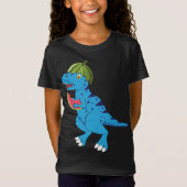 Watermelon Dinosaur T Rex Sommer Frische Pasta mac T-Shirt (Vorderseite)