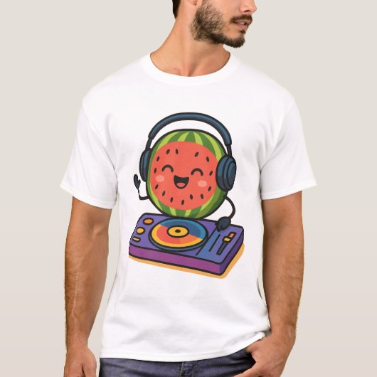 Watermelon DJ Funky Party T-Shirt (Vorderseite)