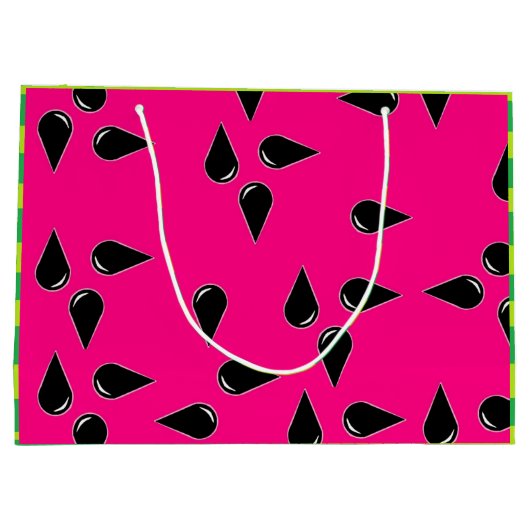 Watermelon Druckgeschenk Beutel Pink und grünes Pa Große Geschenktüte (Rückseite)