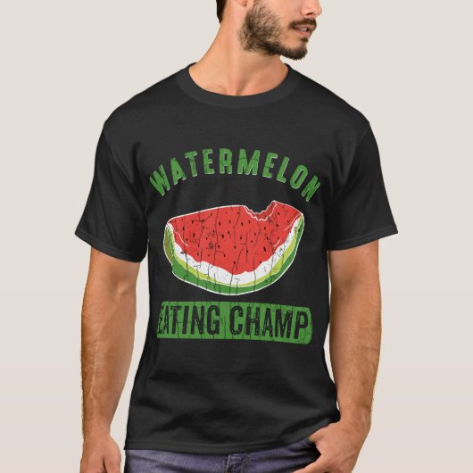 Watermelon Eating Champ Funny Summer Frucht Lover T-Shirt (Vorderseite)