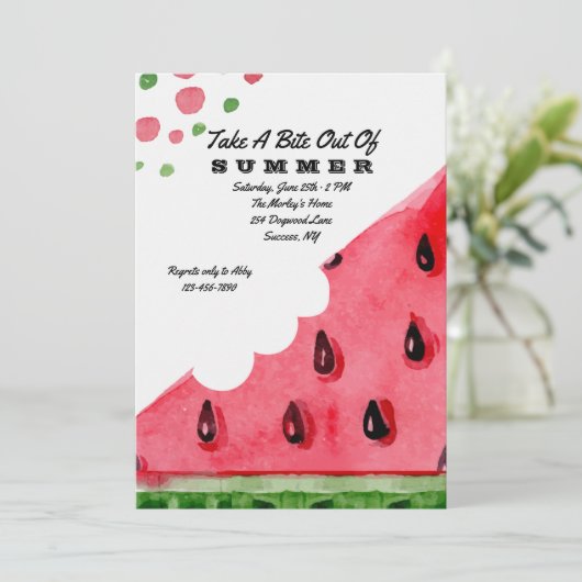 Watermelon Einladung (Stehend Vorderseite)