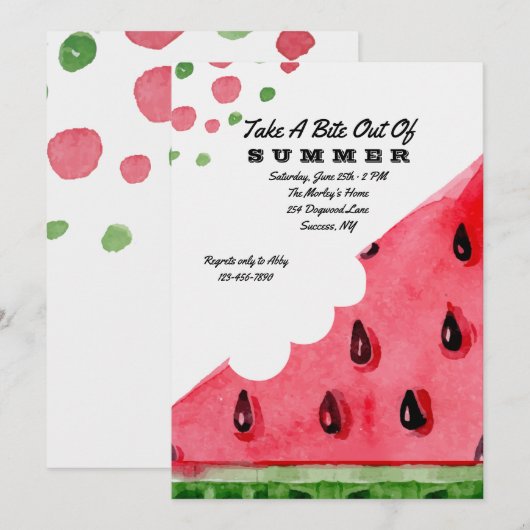 Watermelon Einladung (Vorne/Hinten)