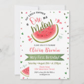 Watermelon Eins Geburtstag im Melon Einladung (Vorderseite)